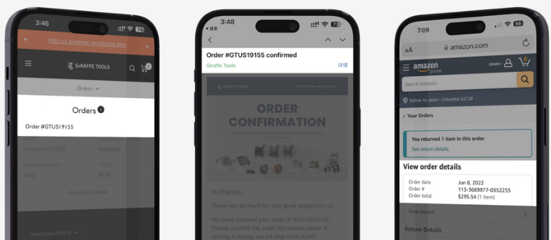 Order number example